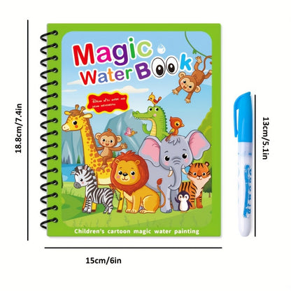 4-Pack Magic Water Drawing Books + Pen